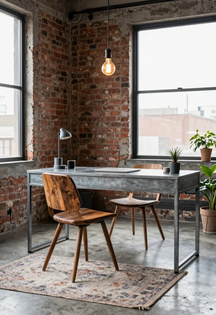 30 Modern Home Office Ideas: Sleek Spaces That Inspire - 4. Industrial Chic 1