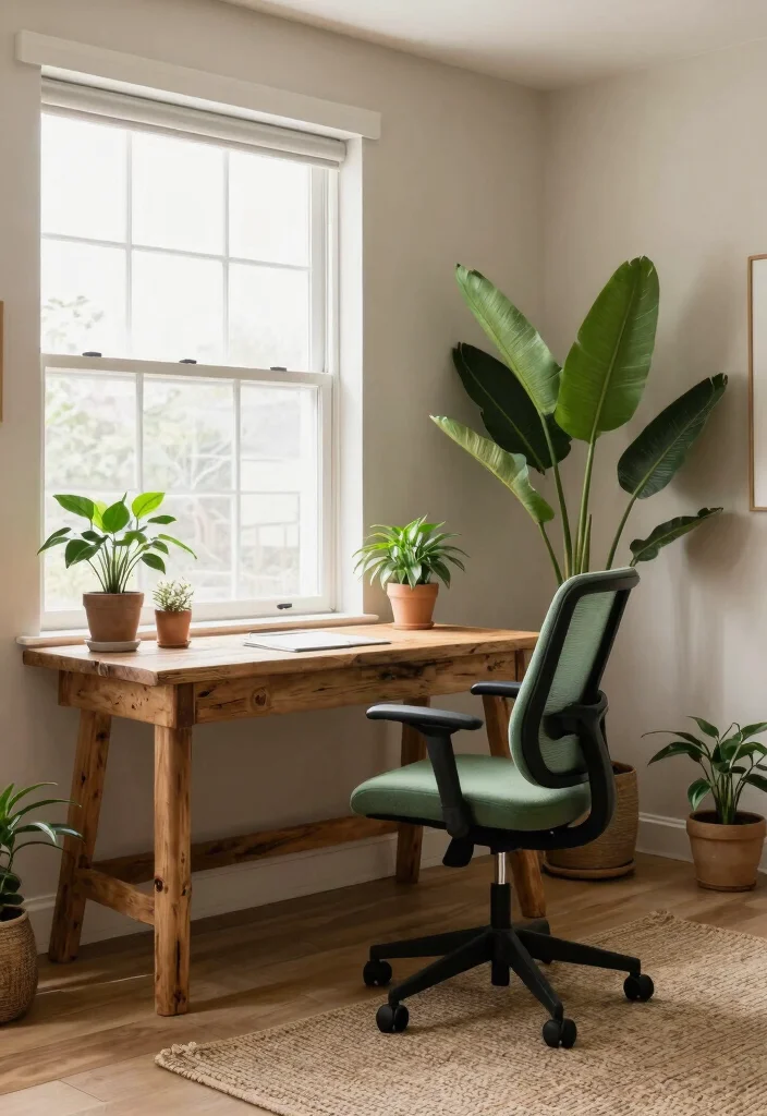 30 Modern Home Office Ideas: Sleek Spaces That Inspire - 8. Nature-Inspired Office 1