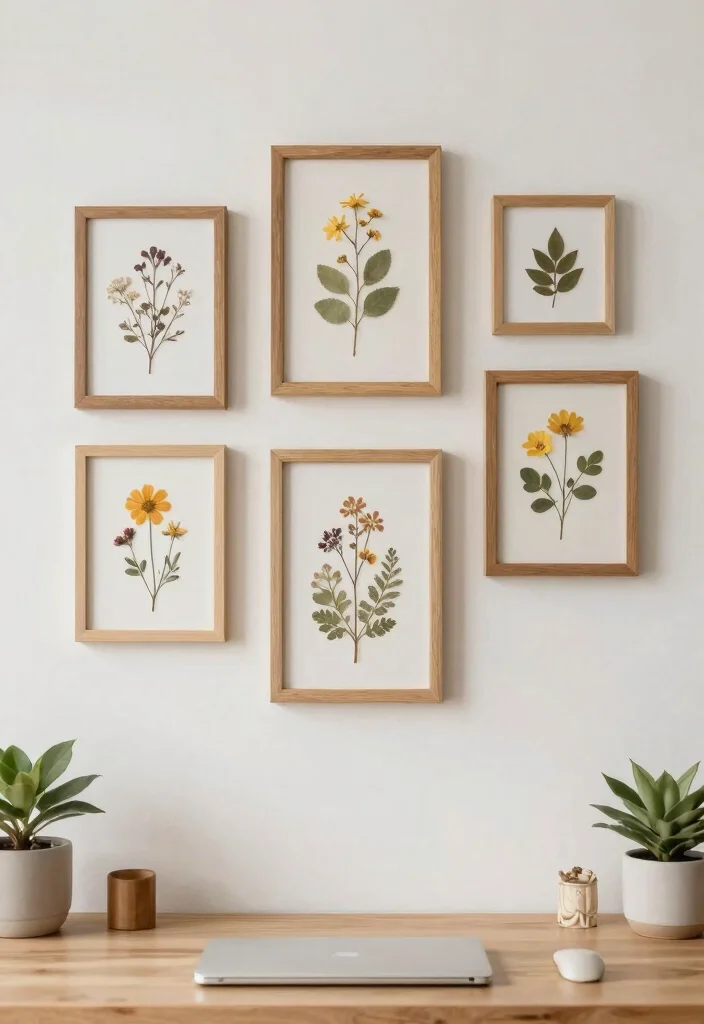 30 Office Display Wall Ideas Creative and Inspiring - 12. Art from Nature 1
