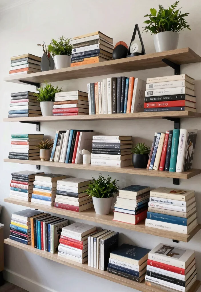 30 Office Display Wall Ideas Creative and Inspiring - 18. Stacked Books Display 1
