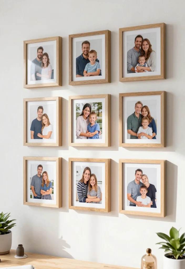 30 Office Display Wall Ideas Creative and Inspiring - 20. Personal Touch with Family Photos 1