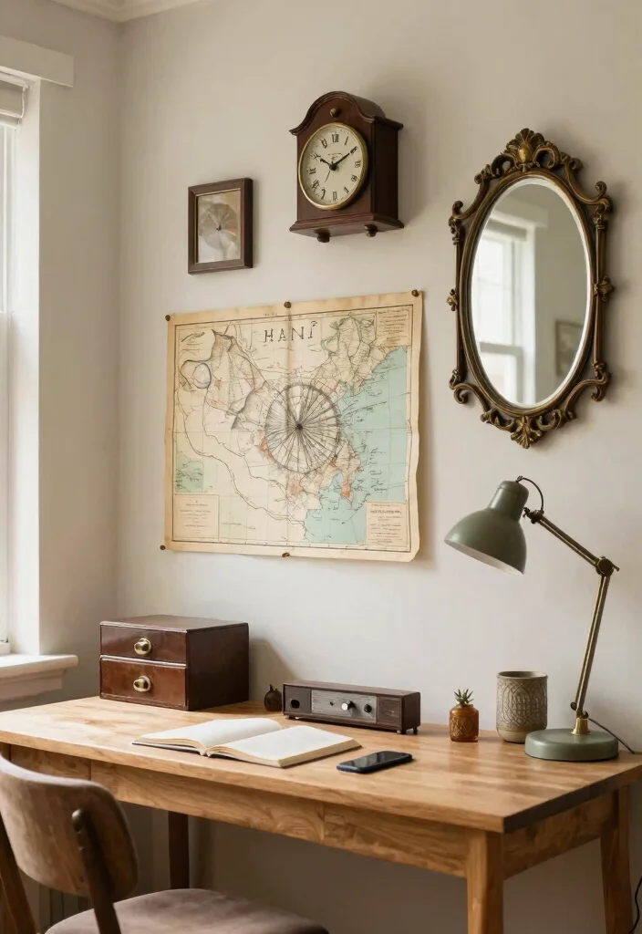 30 Office Display Wall Ideas Creative and Inspiring - 8. Vintage Finds 1