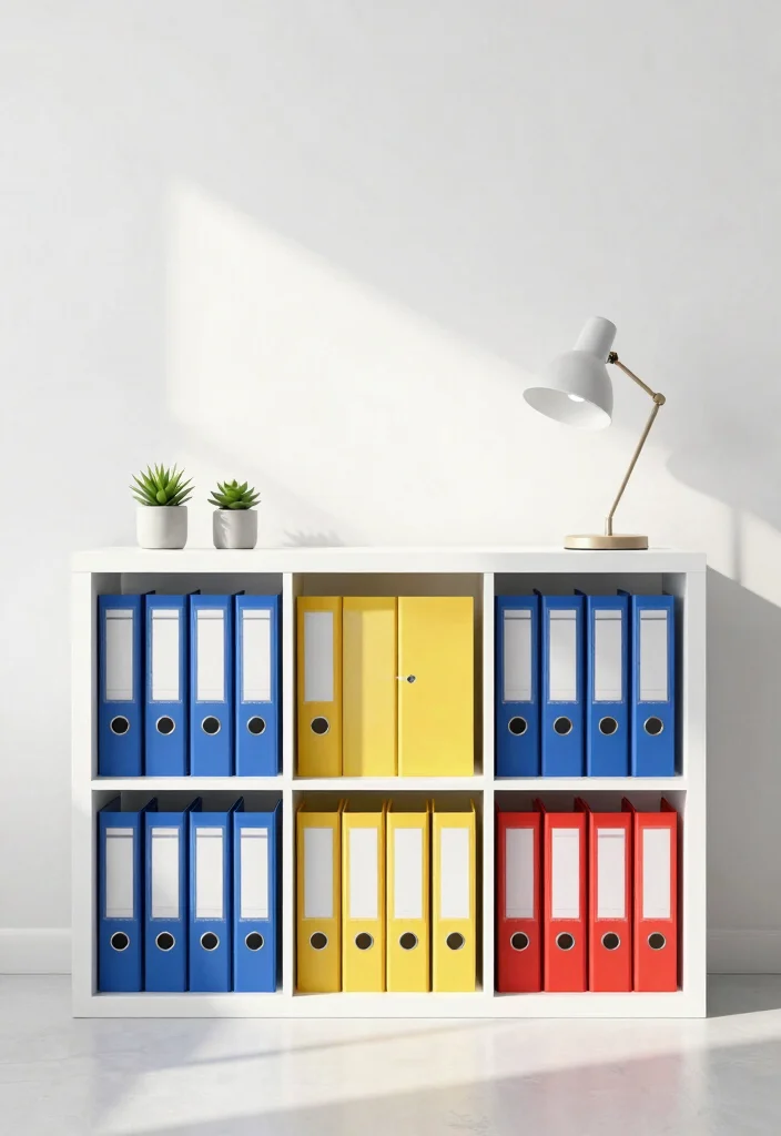 30 Office Files Arrangement Ideas Smart and Stylish - 1. Color-Coded File Folders 1
