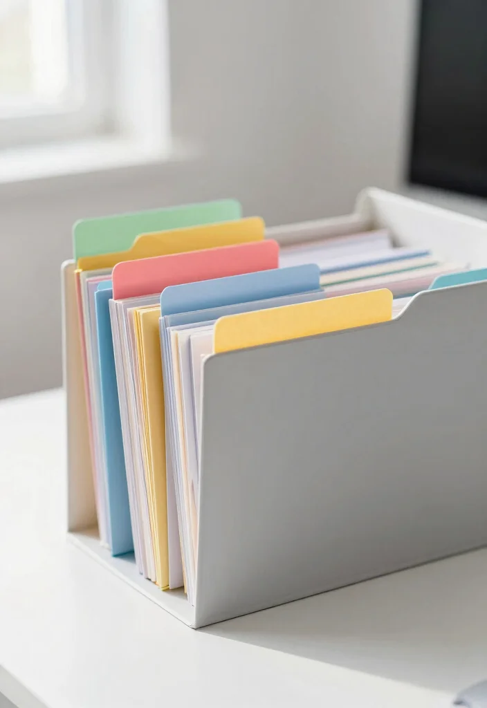 30 Office Files Arrangement Ideas Smart and Stylish - 13. Colorful Index Tabs 1
