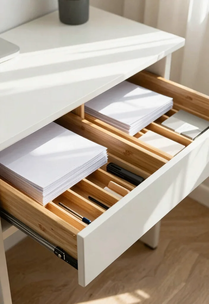 30 Office Files Arrangement Ideas Smart and Stylish - 6. Utilize Drawer Dividers 1