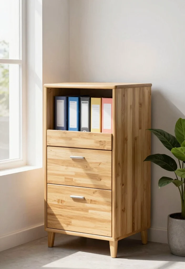 30 Office Filing Cabinet Ideas Stylish Organization - 1. Bamboo Beauty 1