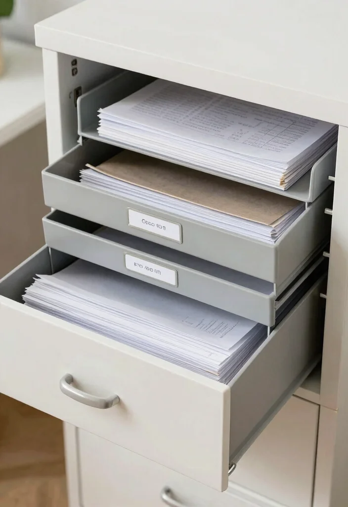 30 Office Filing Cabinet Ideas Stylish Organization - 12. Drawer Dividers 1