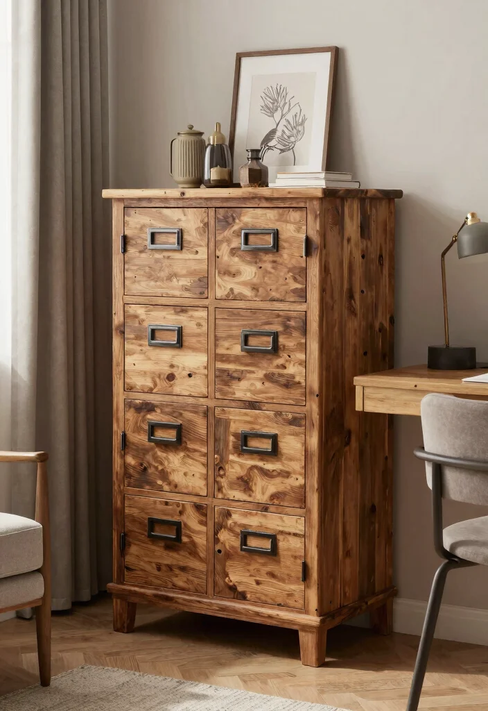 30 Office Filing Cabinet Ideas Stylish Organization - 17. Rustic Elegance 1