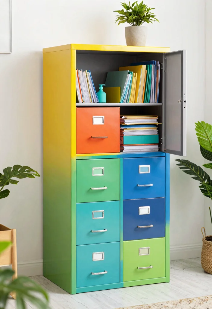 30 Office Filing Cabinet Ideas Stylish Organization - 2. Recycled Metal Marvels 1