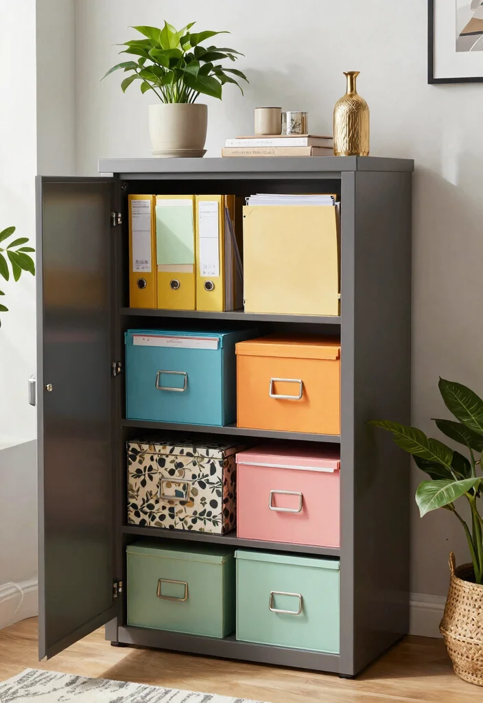 30 Office Filing Cabinet Ideas Stylish Organization - 28. Creative File System 1