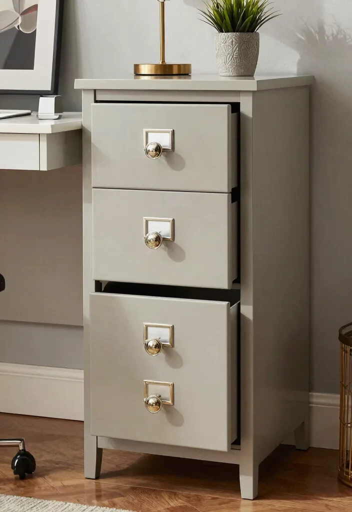 30 Office Filing Cabinet Ideas Stylish Organization - 29. Decorative Hardware 1