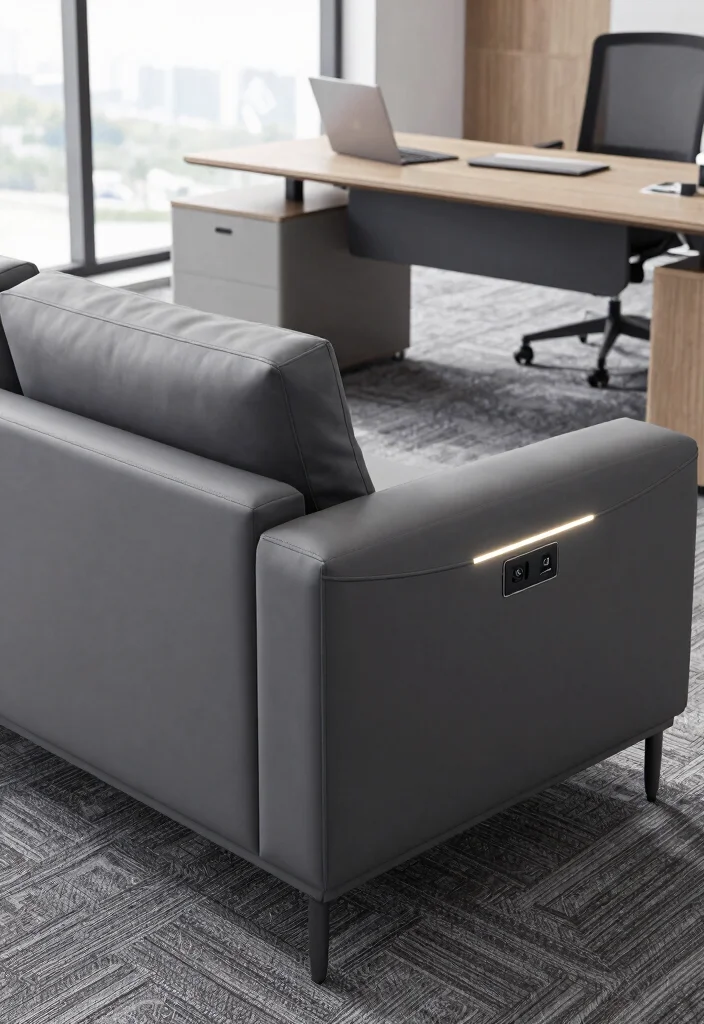 30 Office Sofa Design Concepts Cozy Seating for Your Space - 14. Office Sofas with Integrated Technology 1