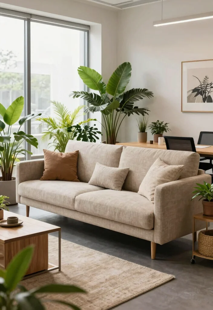 30 Office Sofa Design Concepts Cozy Seating for Your Space - 21. Sustainable Upholstery Options 1