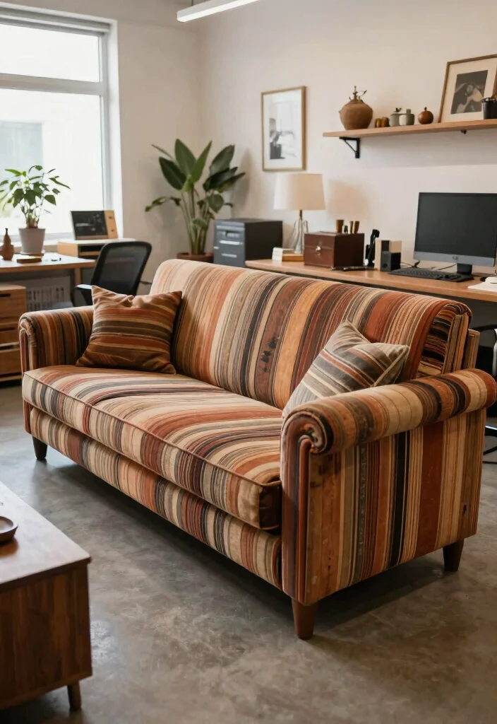 30 Office Sofa Design Concepts Cozy Seating for Your Space - 23. Local Artisan Designs 1