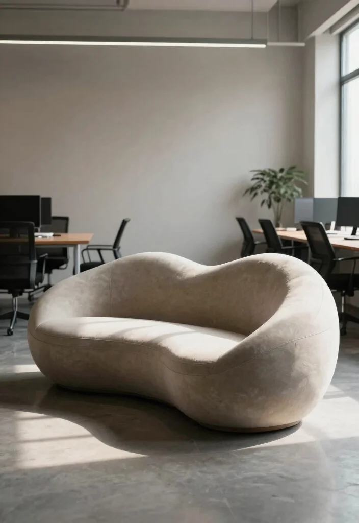 30 Office Sofa Design Concepts Cozy Seating for Your Space - 27. Artistic and Sculptural Designs 1