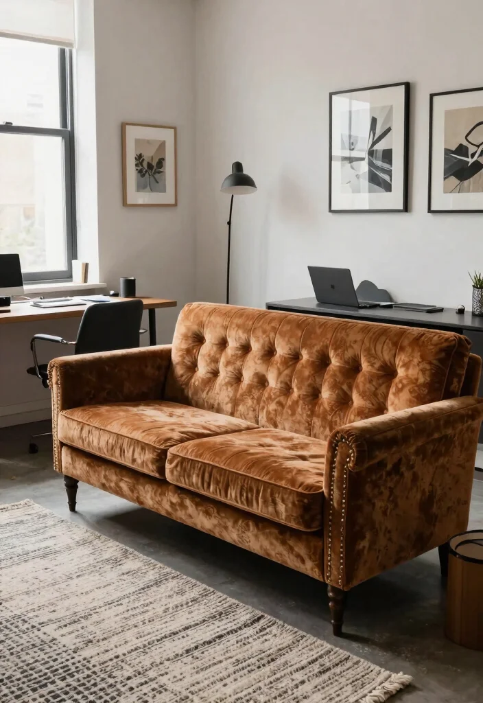 30 Office Sofa Design Concepts Cozy Seating for Your Space - 5. Vintage-Inspired Sofas 1