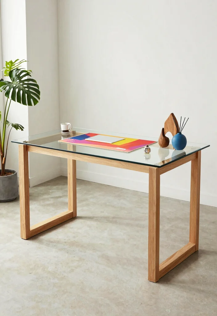 30 Office Table Ideas: Stylish Desks for Every Space - 10. Elegant Glass Desk 1