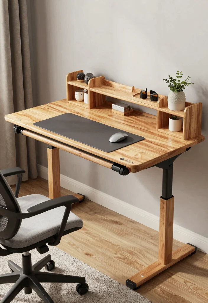 30 Office Table Ideas: Stylish Desks for Every Space - 16. Flexibility with Adjustable Desks 1
