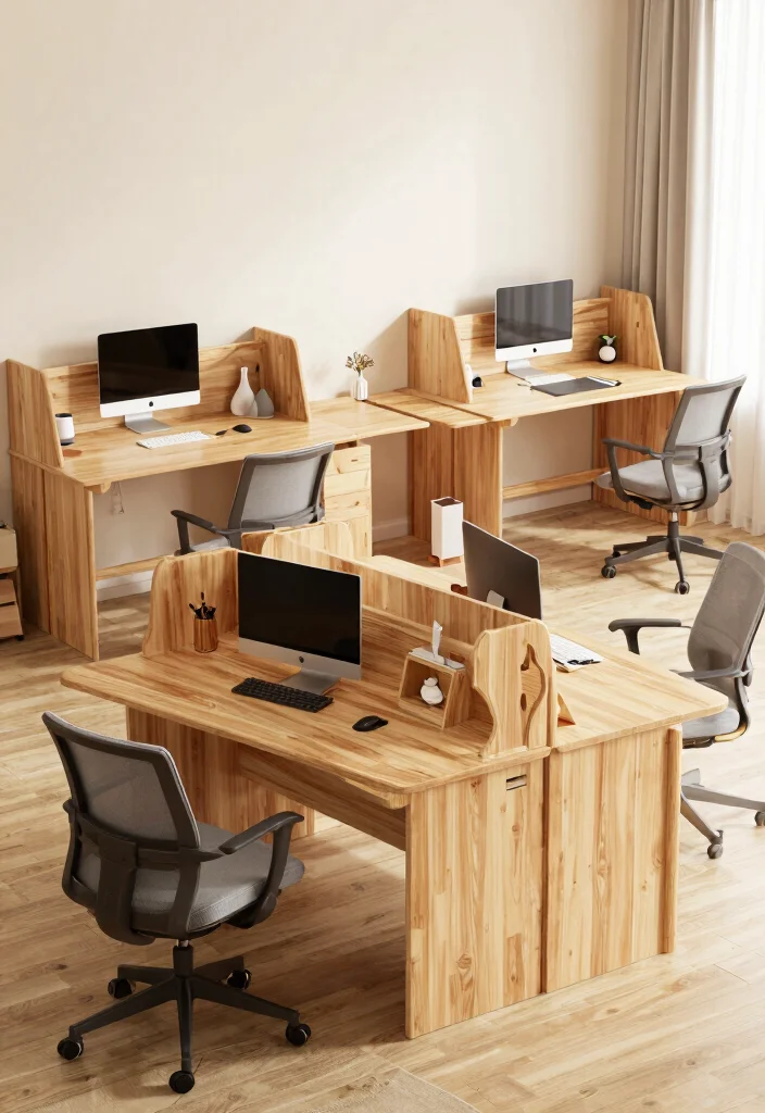 30 Office Table Ideas: Stylish Desks for Every Space - 23. Versatile Multi-User Desk 1
