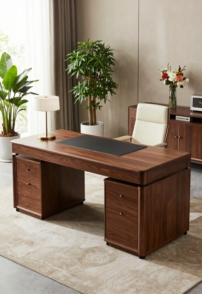 30 Office Table Ideas: Stylish Desks for Every Space - 24. Elegant Executive Desk 1