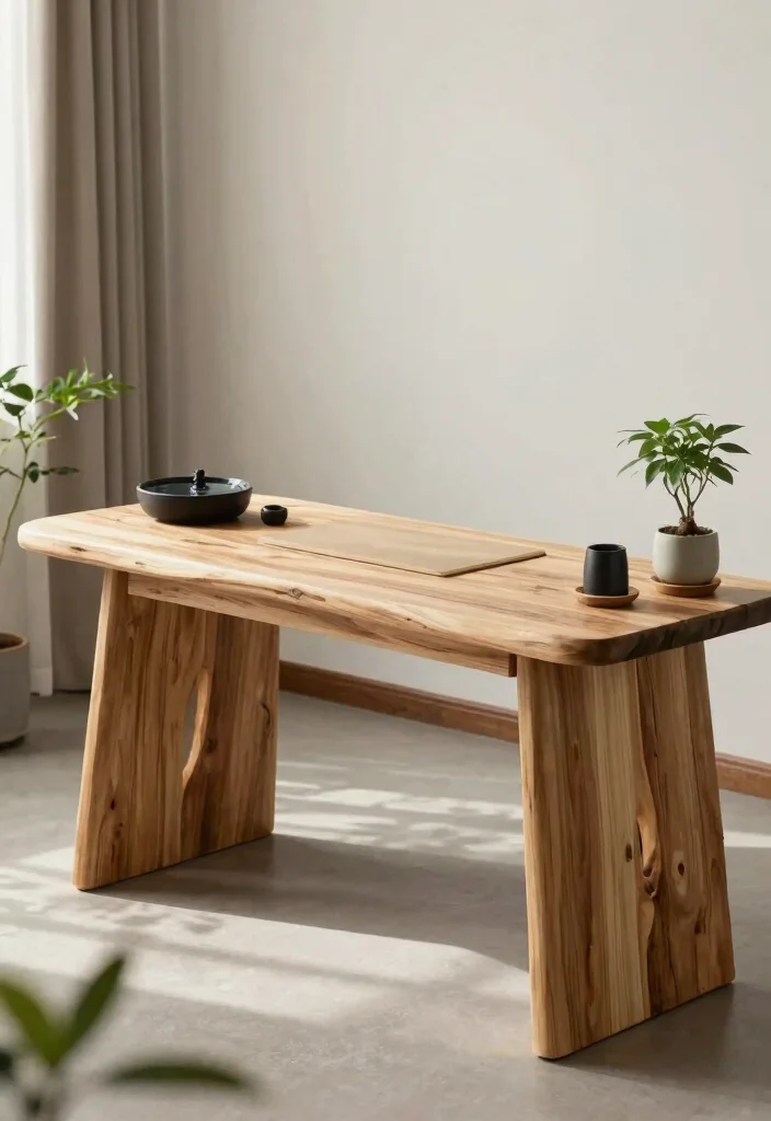 30 Office Table Ideas: Stylish Desks for Every Space - 27. Serene Meditation Desk 1