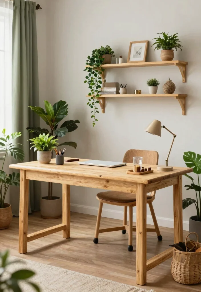 30 Office Table Ideas: Stylish Desks for Every Space - 28. Sustainable Materials and Green Design 1