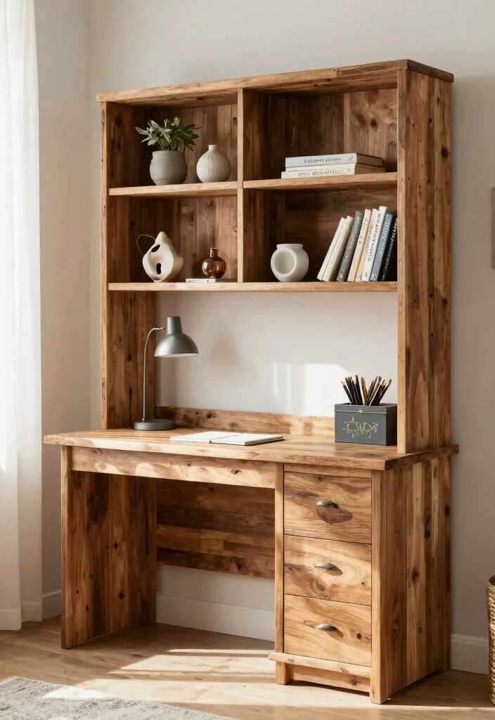 30 Office Table Ideas: Stylish Desks for Every Space - 7. Dual-Purpose Desk and Bookshelf 1