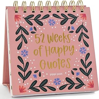 52 Weeks of Happy Quotes Desk Flip Calendar by Pippi Post, Office Desk D...