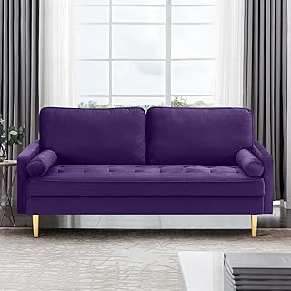 67in Modern Velvet Loveseat Sofa Couch, Mid-Century Tufted Upholstered S...