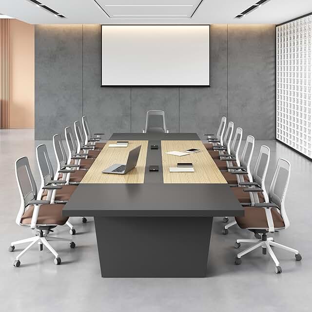 8FT Conference Table, Seats 8 to 10, Rectangular Boardroom Meeting Table...