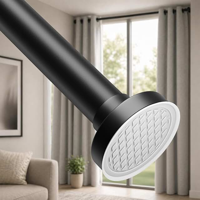 ALLZONE Tension Curtain Rods for Windows 40 to 121 Inches, Extra Long Cu...