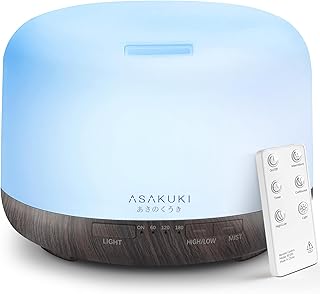 ASAKUKI Essential Oil Diffuser for Home, 500ML Aromatherapy Diffuser Hum...