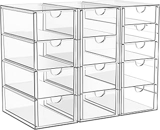 Acrylic Makeup Organizer with 13 Drawers, Bathroom Counter Organizer, Ac...