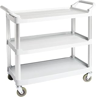 Amazon Basics 3-Tier Rolling Utility Cart, Commercial Grade, 400 lbs Loa...
