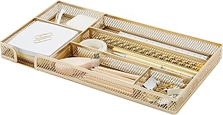 Annova Desk Drawer Organizer Tray for Office Organization - Metal Mesh -...