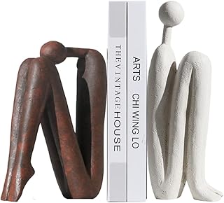 BANOMII Decorative Bookends for Heavy Books, Thinker Statue Book Holders...