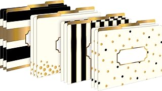 Barker Creek File Folders - Set of 12 Gold Letter Size Folders, 14pt Sto...