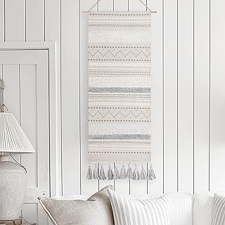 BlissBlush Long Vertical Wall Hanging Tapestry Woven Boho Farmhouse Deco...