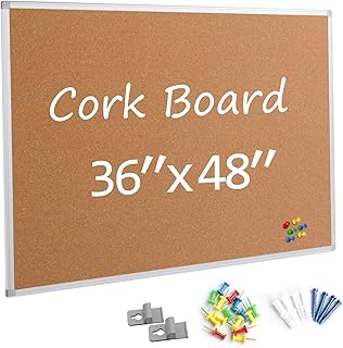 Bulletin Board 36 x 48, Silver Aluminium Framed 4x3 Large Wall Mounted C...