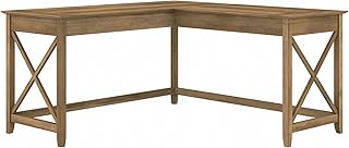 Bush Home Key West 60W Modern Farmhouse L Shaped Desk in Reclaimed Pine,...