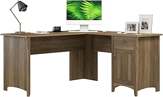 Bush Home L Shaped Desk with Storage for Home Office, Modern Farmhouse C...