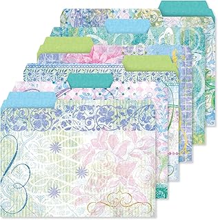 Current Floral Fun File Folders Value Pack - Bulk Set of 24, 6 Pretty De...