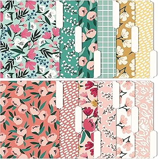 Cute File Folders, Set of 24 3-Tab Letter Size Decorative File Folders B...