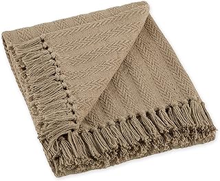DII Industrial Tonal Textured Woven Throw 50x60, Stone