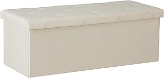DUMOS 43in Foldable Storage Ottoman Bench, Storage Chest, Large End of B...