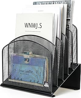 Delifox Inclined Desk File Organizer,Vertical File Folder Holder Stand M...