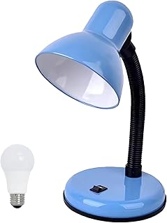 Desk Lamp with LED Bulb, (Blue) Flexible Gooseneck with Table lamp 6000K...