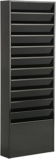 Displays2go Wall‑Mounted File Folder Rack with 11 Tiered Pockets, Metal ...