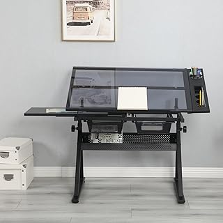Drafting Table Desk, Painting Table Art Craft Desk Crafting Table with T...