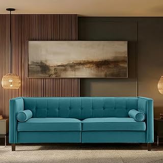 Dreamsir 78'' W Velvet Sofa, Mid-Century Love Seats Sofa Furniture with ...
